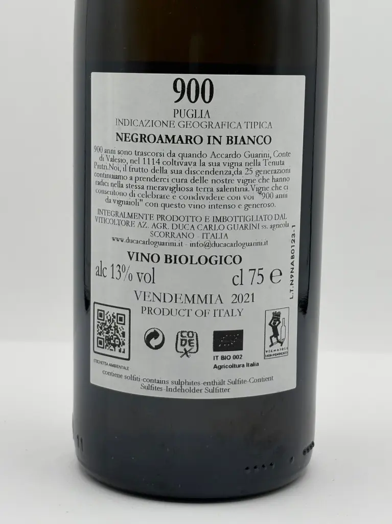 Guarini - 900 Negroamaro in bianco 3.webp