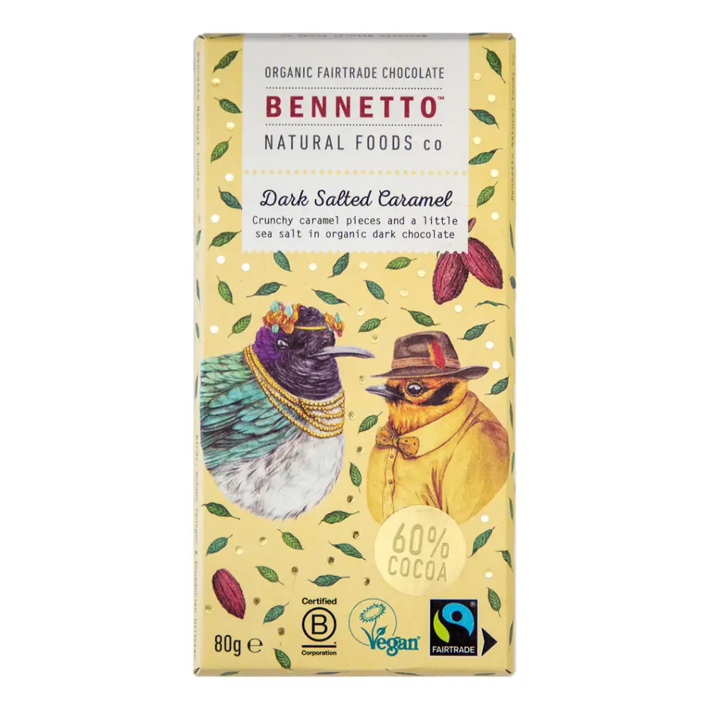 Bennetto - Chocolat Noir BIO 60% au Caramel et Sel Marin 80g
