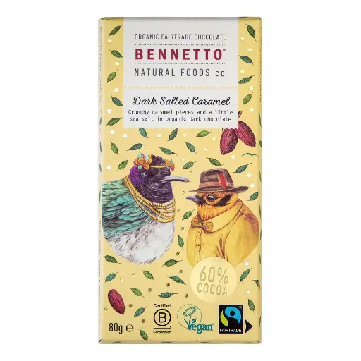 [CHOCO - Caramel] Bennetto - Chocolat Noir BIO 60% au Caramel et Sel Marin 80g